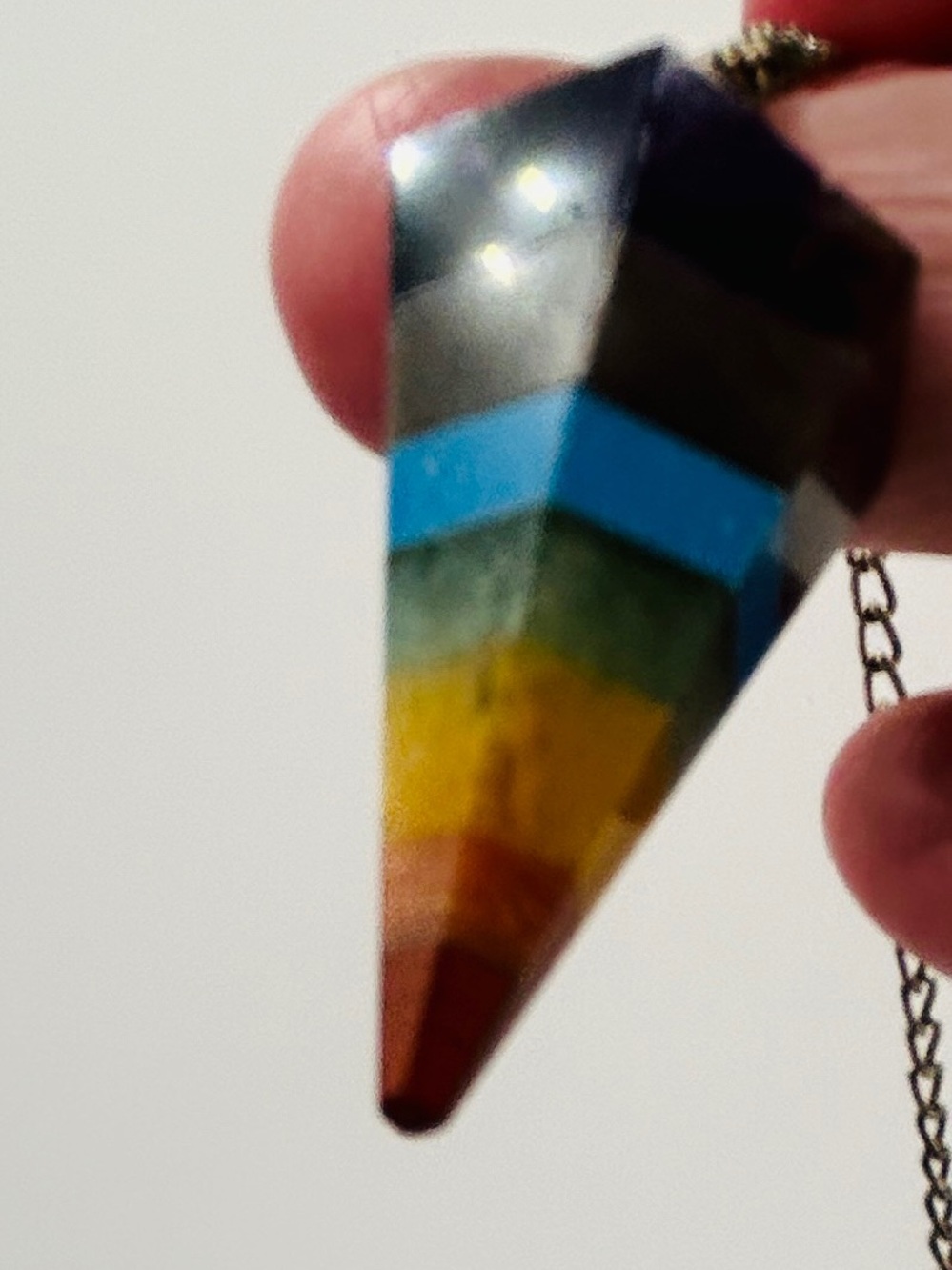 Two Multi-Color Chakra Point Pendulums - Picture 3 of 6